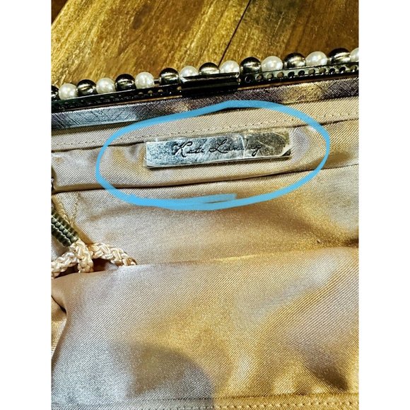 NEW Kate Landry Pink Silk With Pearls & Rhinestones  Cross body /clutch/handbag - Picture 9 of 9